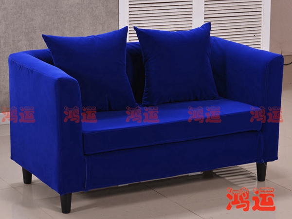蓝色绒布沙发 西餐厅沙发ZXCTSF-1063